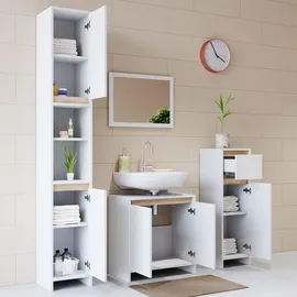 Vicco Midischrank Emma 30 x 95 cm Weiß/Sonoma