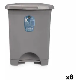 BigBuy Papierkorb mit Pedal 10 l Grau