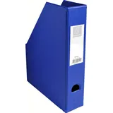 Exacompta Stehsammler DIN A4 7cm breit aus festem Karton mit PVC Bezug und aufgeklebtem Rückenschild und Griffloch perfekt zur Aufbewahrung von Zeitschriften Katalogen dunkelblau