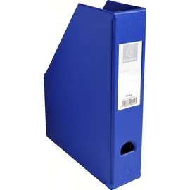 Exacompta Stehsammler DIN A4 7cm breit aus festem Karton mit PVC Bezug und aufgeklebtem Rückenschild und Griffloch perfekt zur Aufbewahrung von Zeitschriften Katalogen dunkelblau