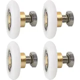 ZVD - Duschtürrolle - 4er Set Ersatzrollen für geriffelte Duschtüren (Durchmesser 23 mm)