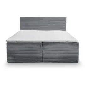 venasi TILLY Boxspringbett 160x200 mit 2 Bettkästen H2/H3 Matratze GRAU CORD TILIA - Grau