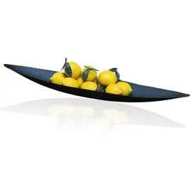 glas art handmade Lange Deko- und Ablageschale bootsförmig für Kosmetik Süßigkeiten Snack Schlüssel Kerzen Schwarz 40/65/85 cm, modern und vielseitig (40x12cm)