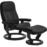 Stressless Stressless® Relaxsessel »Garda«, (Set, Relaxsessel mit Hocker), mit Hocker, mit Classic Base, Größe L, Gestell Schwarz schwarz