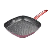 Schäfer Pfannen Hochwertiges Kochgeschirr – Für Perfektes Kochen und Braten Grillpfanne 28x28cm Metallic Red