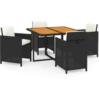 vidaXL Gartenmöbel Set 5-tlg. Schwarz