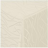 Moderno Tischdecke Tischdecke Stoff Damast Streifen Design Jacquard mit Saum, Oval 160x220 cm beige Oval 160x220 cm