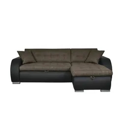 Ecksofa  Aries , schwarz , Maße (cm): B: 242 H: 80 T: 161