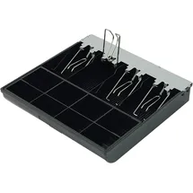 H HDWR Hardware for business Geldorganisator für Kassenschublade, Geldscheinschnapper, Edelstahlverschlüsse, Breitenverstellung, Schließfach unter dem Münzeinsatz, HDWR HD-WS35