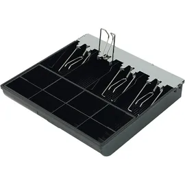 H HDWR Hardware for business Geldorganisator für Kassenschublade, Geldscheinschnapper, Edelstahlverschlüsse, Breitenverstellung, Schließfach unter dem Münzeinsatz, HDWR HD-WS35