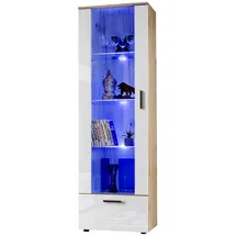 komodee Vitrine, Alessandria A1 Wotan/Weiß 60x192x42 cm,