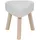 ATMOSPHERA CREATEUR D'INTERIEUR Hocker Thena Stoffsitz 32 x 36 cm Elfenbeinweiß