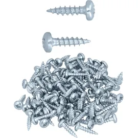 Helpmate – Holzverbinderschrauben 4,0x16 mm galvanisch verzinkt – 100 Stück Universalschrauben Linsenkopf mit PZ2‐Antrieb und Vollgewinde – Zur Befestigung von Beschlägen auf Holz