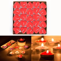 Xrten 50 Stück herzförmige Kerzen Teelicht Set,Romantisches Rauchfreie Teelichter für Geburtstag,Vorschlag,Hochzeit