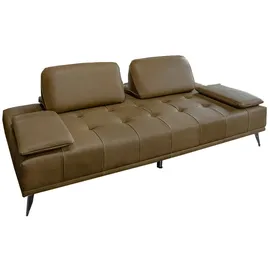 KAWOLA Schlafsofa Wiolo Leder moosgrün