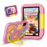 Rebecco Kinder Tablet 10 Zoll Android 14 Tablet für Kinder mit Octa-Core, 6000 mAh, 10GB(4+6) RAM + 64GB ROM, WiFi, BT5.2, Kindersicherung, Vorinstallierte Kindersoftware Lerntablet für Kinder