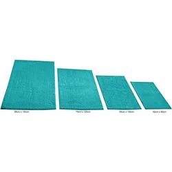 Badematte KINZLER "Chenille" Gr. 3, blau (petrol), H:18mm, Polyester, Badematten, Badteppich, Uni Farben, weich, als rechteckig, rund & Set erhältlich