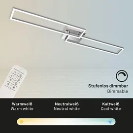 Briloner CCT LED Deckenleuchte 40 W aluminium-chrom