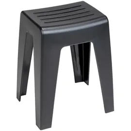 Wenko Badhocker Kumba Duschhocker schwarz, belastbar bis 120 kg, 38 x 47 x 32 cm