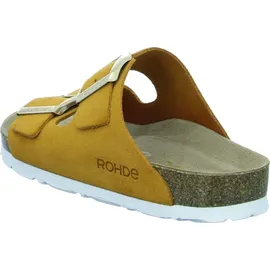 ROHDE Pantolette Velours Leder zwei Schnallen Komfortweite Alba 5590, Größe:37 EU, Farbe:Orange - Orange - 37