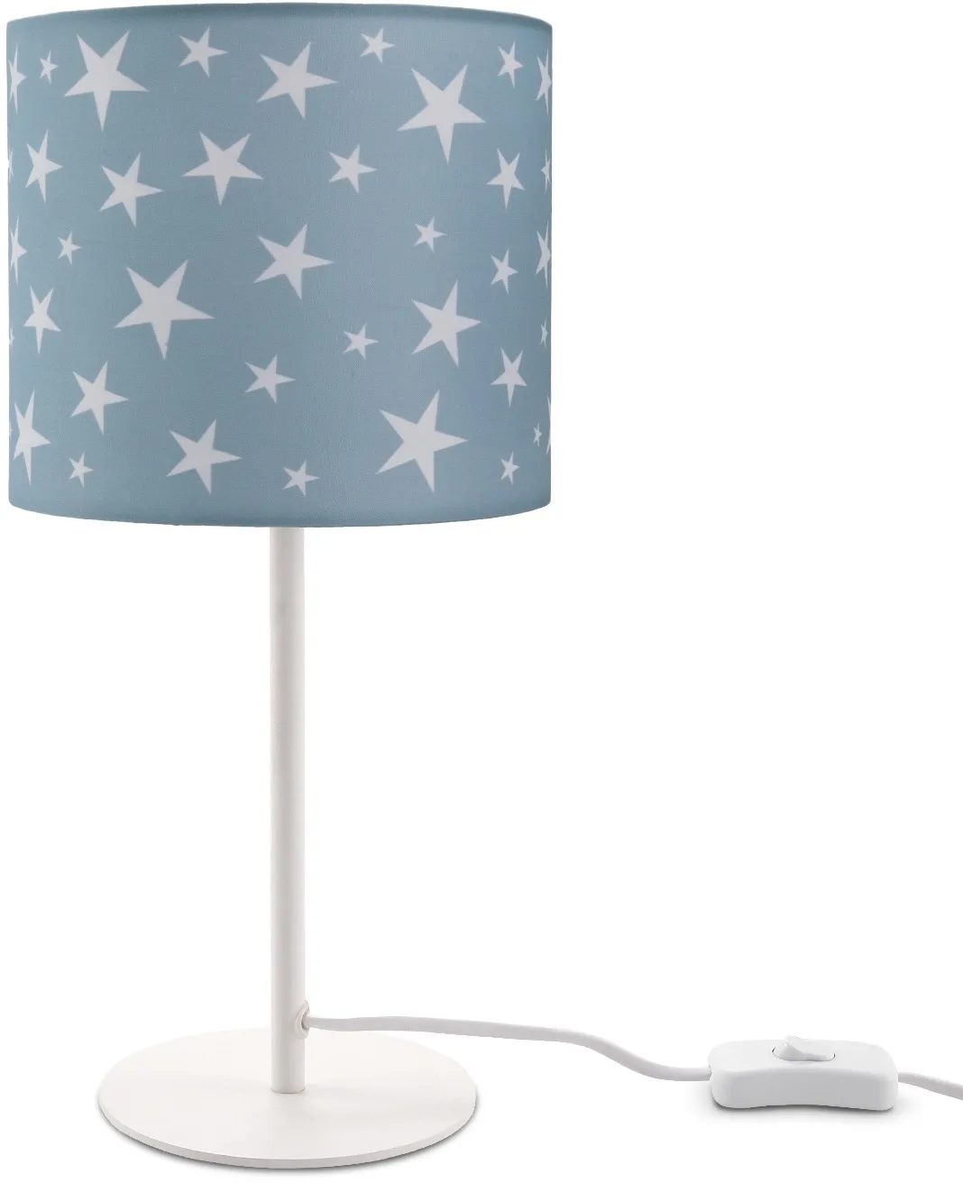 Tischleuchte PACO HOME "Capri 315" Lampen Gr. Ø 18cm H: 36,5cm, weiß Kinder Kinderlampe LED Kinderzimmer, Sternen-Motiv, Deko Tischleuchte E14