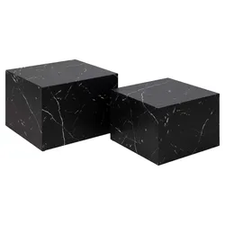 Couchtisch ACTONA GROUP "Dice Couchtischsatz, Beistelltisch, Kaffeetisch, Sofatisch", schwarz, B:58cm H:40cm T:58cm, Tische, Couchtisch Eckige Couchtische Beistelltisch, 2er-Set, Mehreren Varianten erhältlich, B: 58/50 cm