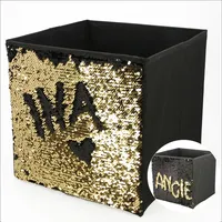 Schwäbische Albumfabrik Aufbewahrungsbox mit Pailletten, Farbe schwarz/schwarz, 31 x