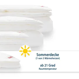 Paradies Bettdecke 135x200 cm Prima Bio, pflegeleicht und atmungsaktiv, Sommer - Weiß