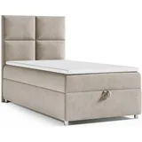 4mybaby GmbH Best for Home Boxspringbett mit Bettkasten Trinity K2-SINGLE 90x200 Bonellfederkern inkl. Topper – Beige | Beige