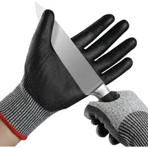 Tacklife Mustbau Schnittschutz Handschuhe Level 3 Schutz für Küche, Garten & Baustelle, Größe XL,6 Paar
