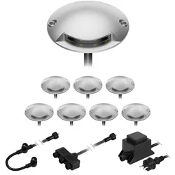 ledscom.de LED Boden-Aufbau-Leuchte Bunda, 1-flammig, für außen, befahrbar, warm-weiß, 8er Set