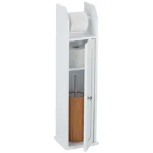 Relaxdays Stehender Toilettenpapierhalter Weiß
