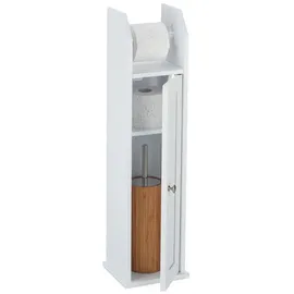 Relaxdays Stehender Toilettenpapierhalter Weiß