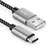 deleyCON 2m Nylon USB-C Kabel Ladekabel Datenkabel USB Typ C Metallstecker Laden & Synchronisieren von Handy & Smartphone