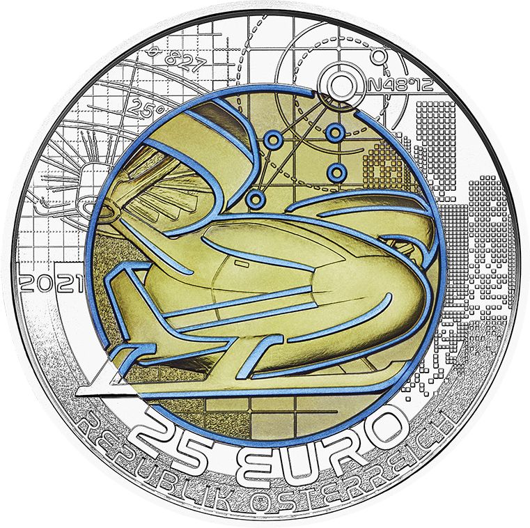 Österreich 2021: 25-Euro-Silber-/Niob-Münze „Mobilität der Zukunft“
