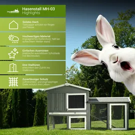 My Animal Freilaufgehege MH-03 53 x 85 x 0 cm grau/weiß