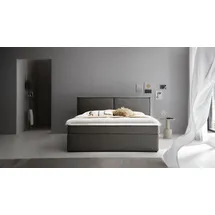 Atlantic Home Collection Boxbett "NIKITA", grau (anthrazit), B:141cm L:209cm, ATLANTIC HOME COLLECTION, Komplettbetten, bodentiefes Bett, wahlweise mit Matratze und Topper