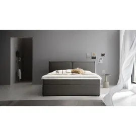 Atlantic Home Collection Boxbett "NIKITA", grau (anthrazit), B:141cm L:209cm, ATLANTIC HOME COLLECTION, Komplettbetten, bodentiefes Bett, wahlweise mit Matratze und Topper
