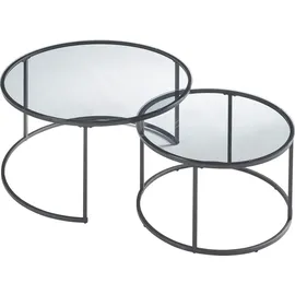 [en.casa] Couchtisch 2er Set Kokkola Rauchglas