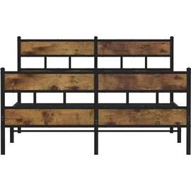 vidaXL Metallbett 140 x 190 cm Brown