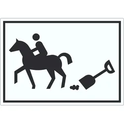 Bitte abäppeln Symbol Aufkleber Pferde Reitplatz A8 (52x74mm)