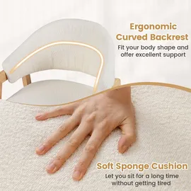 Costway 2er Set Esszimmerstühle, mit gepolstertem Sitz Holz