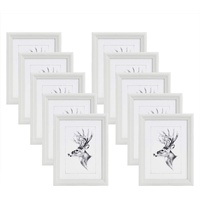 Woltu Bilderrahmen 15x20cm 10er Set Fotorahmen Holzrahmen mit Passepartout,