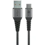 goobay USB-C auf USB-A 0,5 m Schwarz/Grau