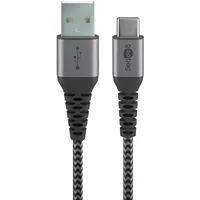 goobay USB-C auf USB-A 0,5 m Schwarz/Grau