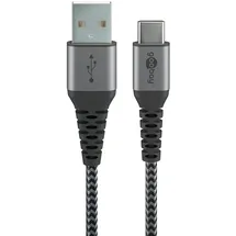 goobay USB-C auf USB-A 0,5 m Schwarz/Grau