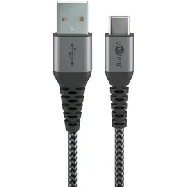 goobay USB-C auf USB-A 0,5 m Schwarz/Grau