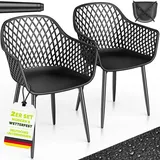 tillvex Gartenstuhl 55 x 60 x 90 cm schwarz 2 St.