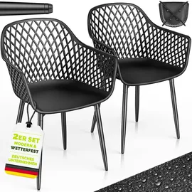 tillvex Gartenstuhl 55 x 60 x 90 cm schwarz 2 St.