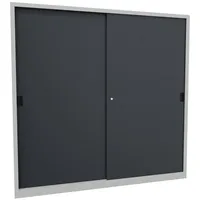 Pavoy Schiebetürenschrank Stahl 1950 x 2000 x 500 mm anthrazitgrau/lichtgrau 8 Böden